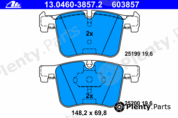  ATE part 13.0460-3857.2 (13046038572) Brake Pad Set, disc brake