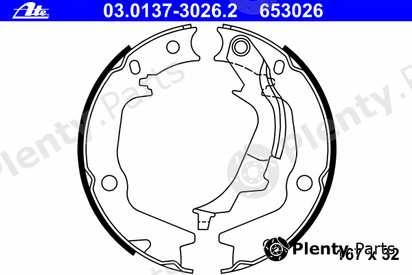  ATE part 03.0137-3026.2 (03013730262) Brake Shoe Set, parking brake