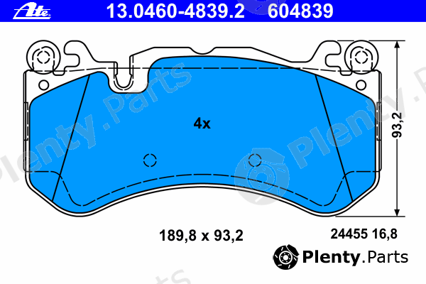  ATE part 13.0460-4839.2 (13046048392) Brake Pad Set, disc brake