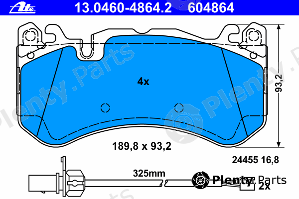  ATE part 13.0460-4864.2 (13046048642) Brake Pad Set, disc brake
