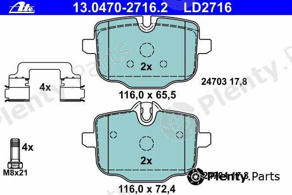  ATE part 13.0470-2716.2 (13047027162) Brake Pad Set, disc brake