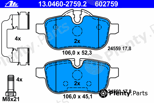  ATE part 13.0460-2759.2 (13046027592) Brake Pad Set, disc brake