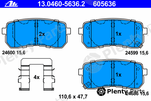 ATE part 13.0460-5636.2 (13046056362) Brake Pad Set, disc brake