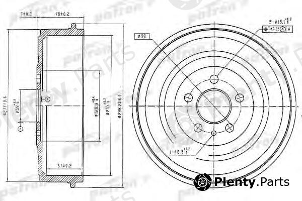  PATRON part PDR1223 Brake Drum
