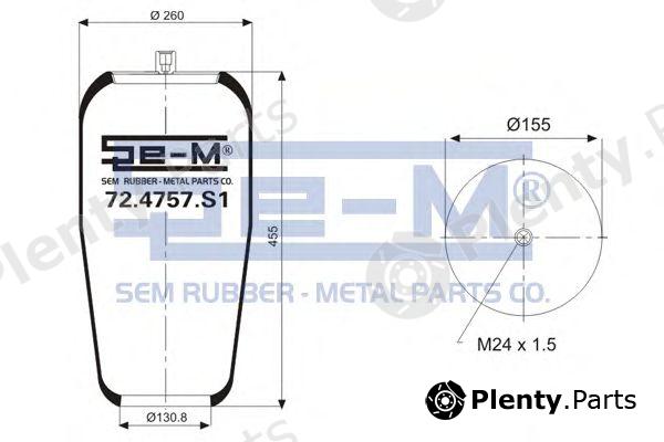  SEM LASTIK part 72.4757.S1 (724757S1) Boot, air suspension