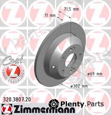  ZIMMERMANN part 320.3807.20 (320380720) Brake Disc