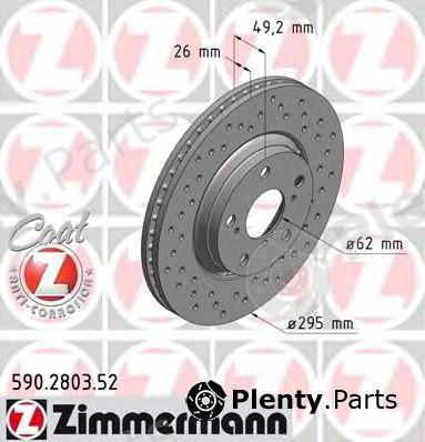  ZIMMERMANN part 590280352 Brake Disc