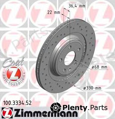  ZIMMERMANN part 100333452 Brake Disc