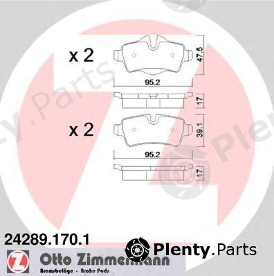  ZIMMERMANN part 24289.170.1 (242891701) Brake Pad Set, disc brake