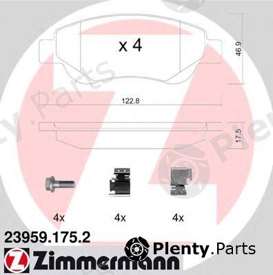  ZIMMERMANN part 23959.175.2 (239591752) Brake Pad Set, disc brake