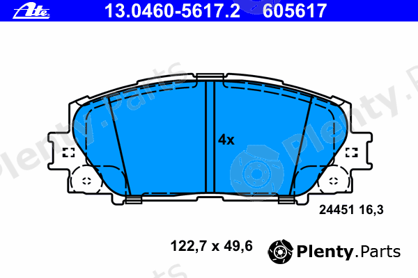  ATE part 13.0460-5617.2 (13046056172) Brake Pad Set, disc brake