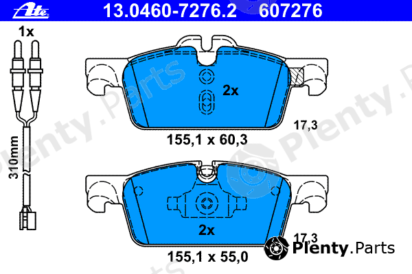  ATE part 13.0460-7276.2 (13046072762) Brake Pad Set, disc brake