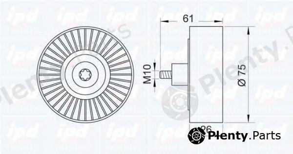  IPD part 15-1054 (151054) Deflection/Guide Pulley, v-ribbed belt