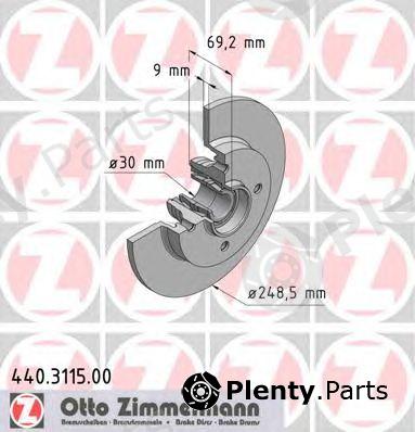  ZIMMERMANN part 440311500 Brake Disc