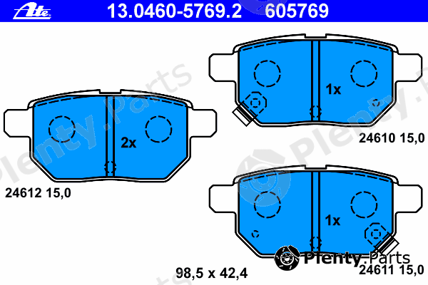  ATE part 13.0460-5769.2 (13046057692) Brake Pad Set, disc brake