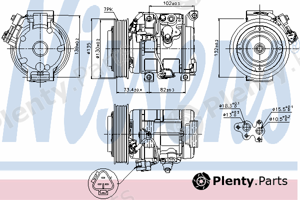  NISSENS part 89250 Compressor, air conditioning