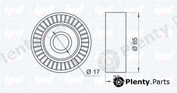  IPD part 15-1034 (151034) Deflection/Guide Pulley, v-ribbed belt