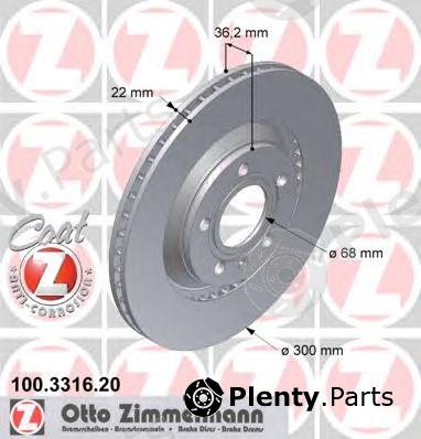  ZIMMERMANN part 100331620 Brake Disc