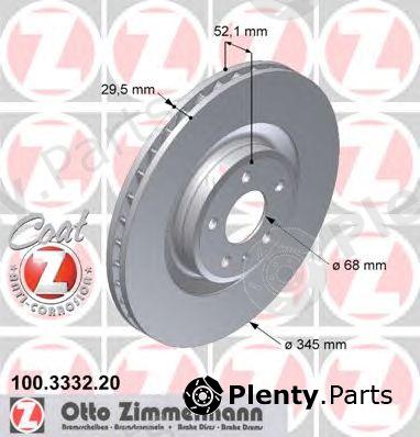  ZIMMERMANN part 100333220 Brake Disc