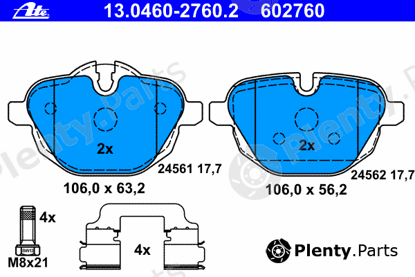  ATE part 13.0460-2760.2 (13046027602) Brake Pad Set, disc brake
