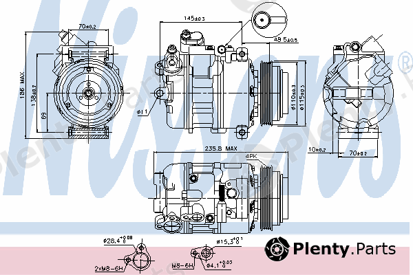  NISSENS part 89080 Compressor, air conditioning