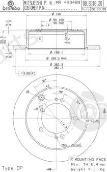  BREMBO part 08.8316.20 (08831620) Brake Disc
