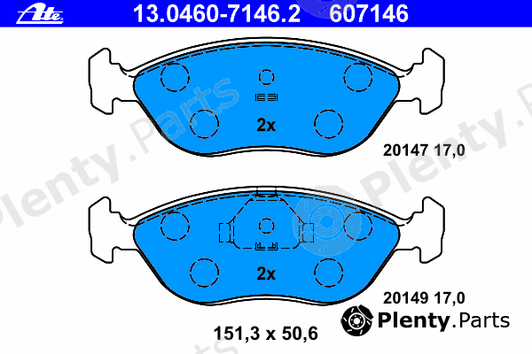  ATE part 13.0460-7146.2 (13046071462) Brake Pad Set, disc brake