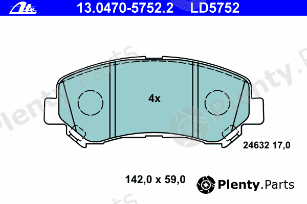  ATE part 13.0470-5752.2 (13047057522) Brake Pad Set, disc brake