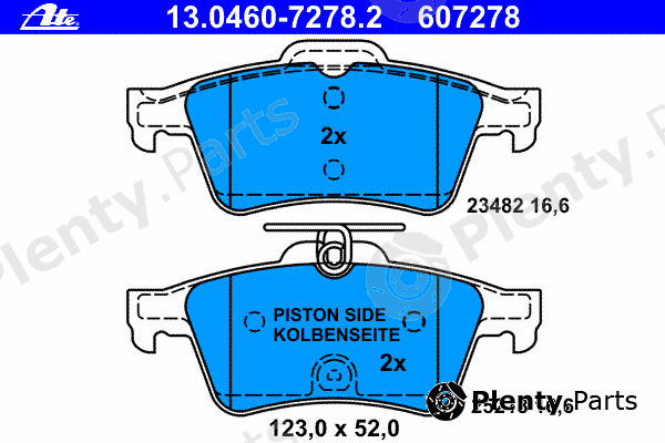  ATE part 13.0460-7278.2 (13046072782) Brake Pad Set, disc brake