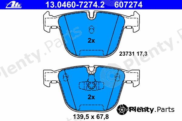  ATE part 13.0460-7274.2 (13046072742) Brake Pad Set, disc brake