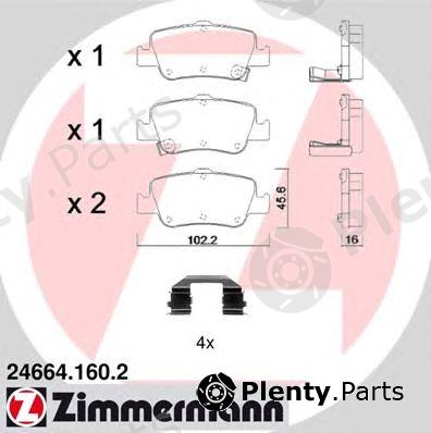  ZIMMERMANN part 24664.160.2 (246641602) Brake Pad Set, disc brake