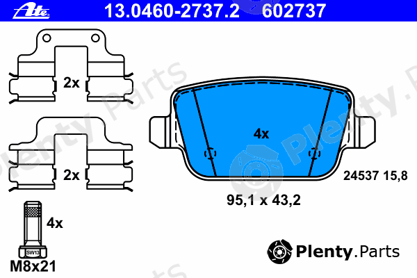  ATE part 13.0460-2737.2 (13046027372) Brake Pad Set, disc brake