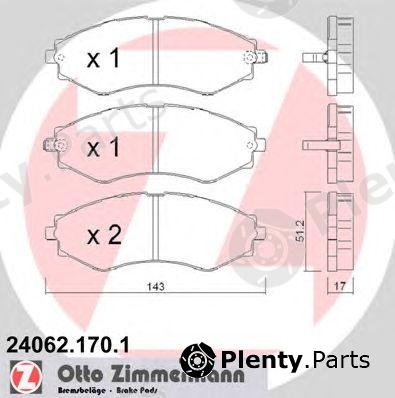  ZIMMERMANN part 240621701 Brake Pad Set, disc brake