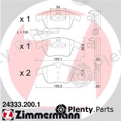  ZIMMERMANN part 24333.200.1 (243332001) Brake Pad Set, disc brake