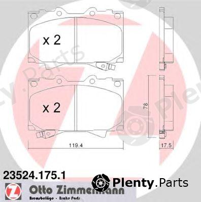  ZIMMERMANN part 235241751 Brake Pad Set, disc brake