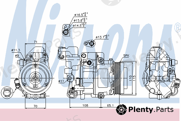  NISSENS part 89051 Compressor, air conditioning