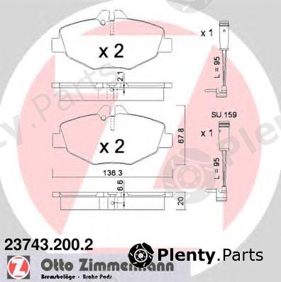  ZIMMERMANN part 23743.200.2 (237432002) Brake Pad Set, disc brake