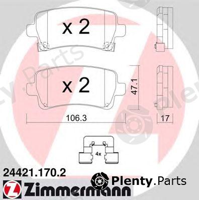  ZIMMERMANN part 24421.170.2 (244211702) Brake Pad Set, disc brake