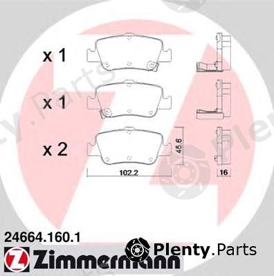  ZIMMERMANN part 24664.160.1 (246641601) Brake Pad Set, disc brake