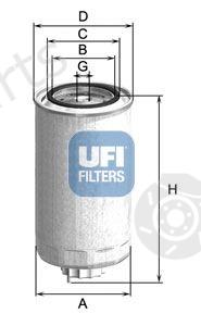  UFI part 2450000 Fuel filter