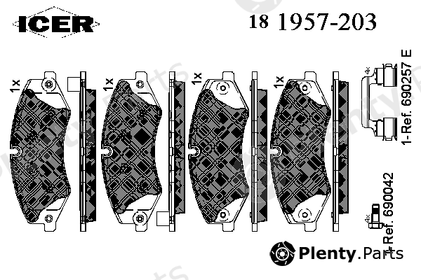  ICER part 181957203 Brake Pad Set, disc brake