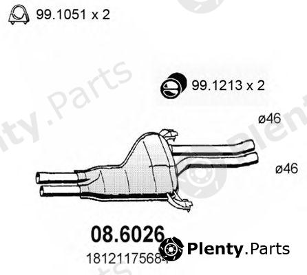 ASSO part 08.6026 (086026) Middle Silencer