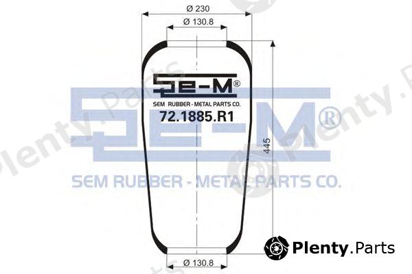  SEM LASTIK part 72.1885.R1 (721885R1) Boot, air suspension