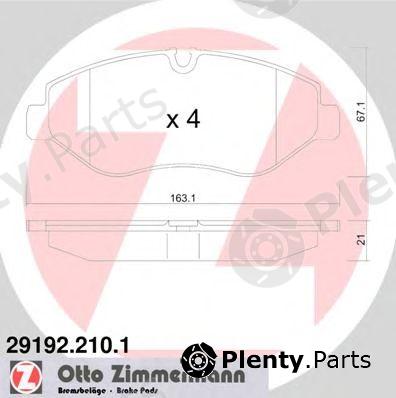  ZIMMERMANN part 29192.210.1 (291922101) Brake Pad Set, disc brake