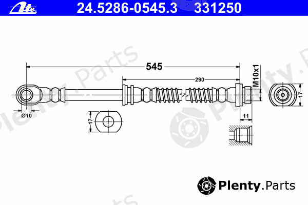  ATE part 24.5286-0545.3 (24528605453) Brake Hose