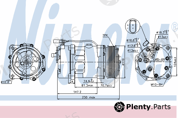  NISSENS part 89117 Compressor, air conditioning