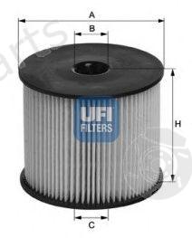  UFI part 2605400 Fuel filter