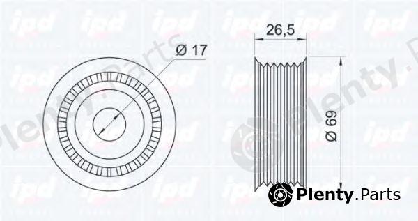  IPD part 15-0026 (150026) Deflection/Guide Pulley, v-ribbed belt