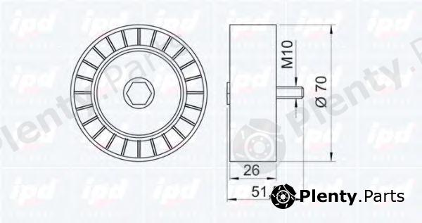  IPD part 15-3087 (153087) Deflection/Guide Pulley, v-ribbed belt