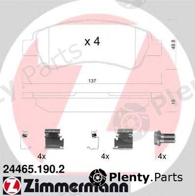  ZIMMERMANN part 24465.190.2 (244651902) Brake Pad Set, disc brake